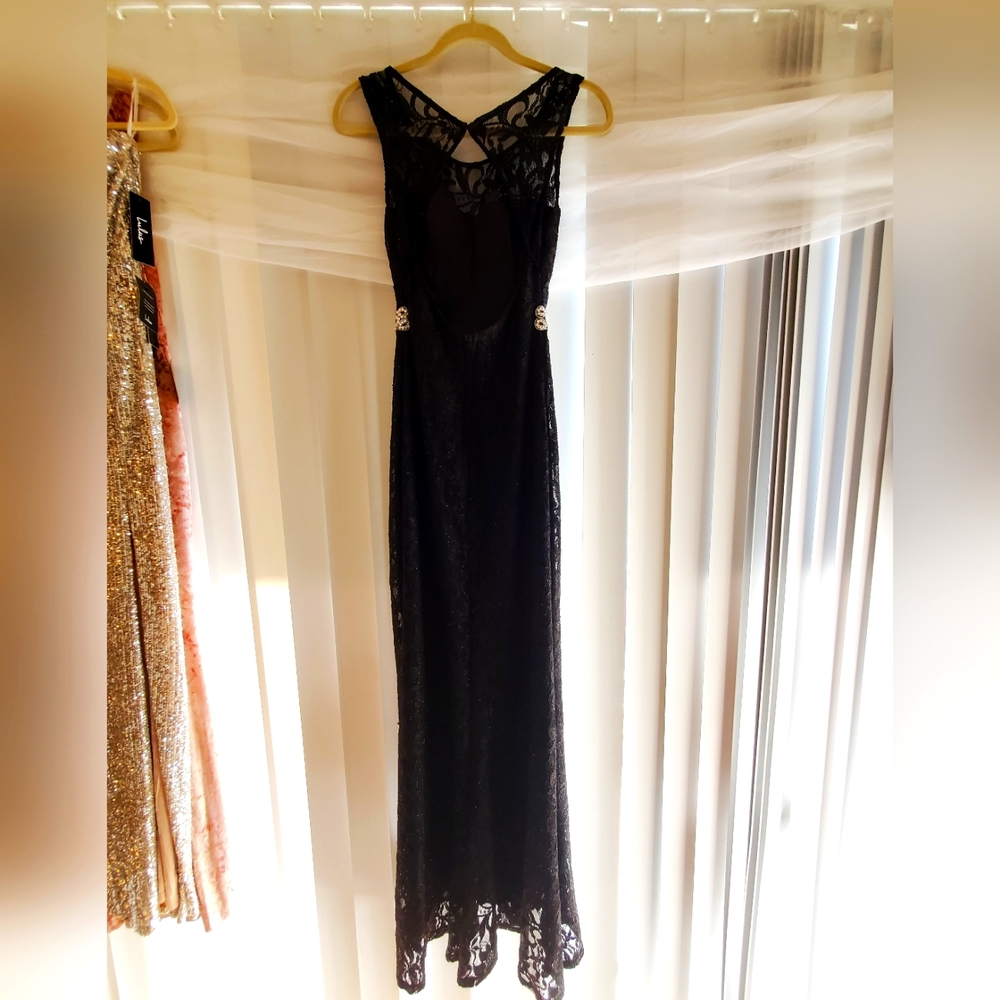 Vintage Inspired Black Gown/Dress with Sparkle Midriff Belt, Elegant, Cocktail